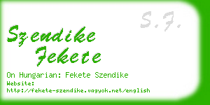 szendike fekete business card